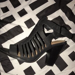 Black cutout heels